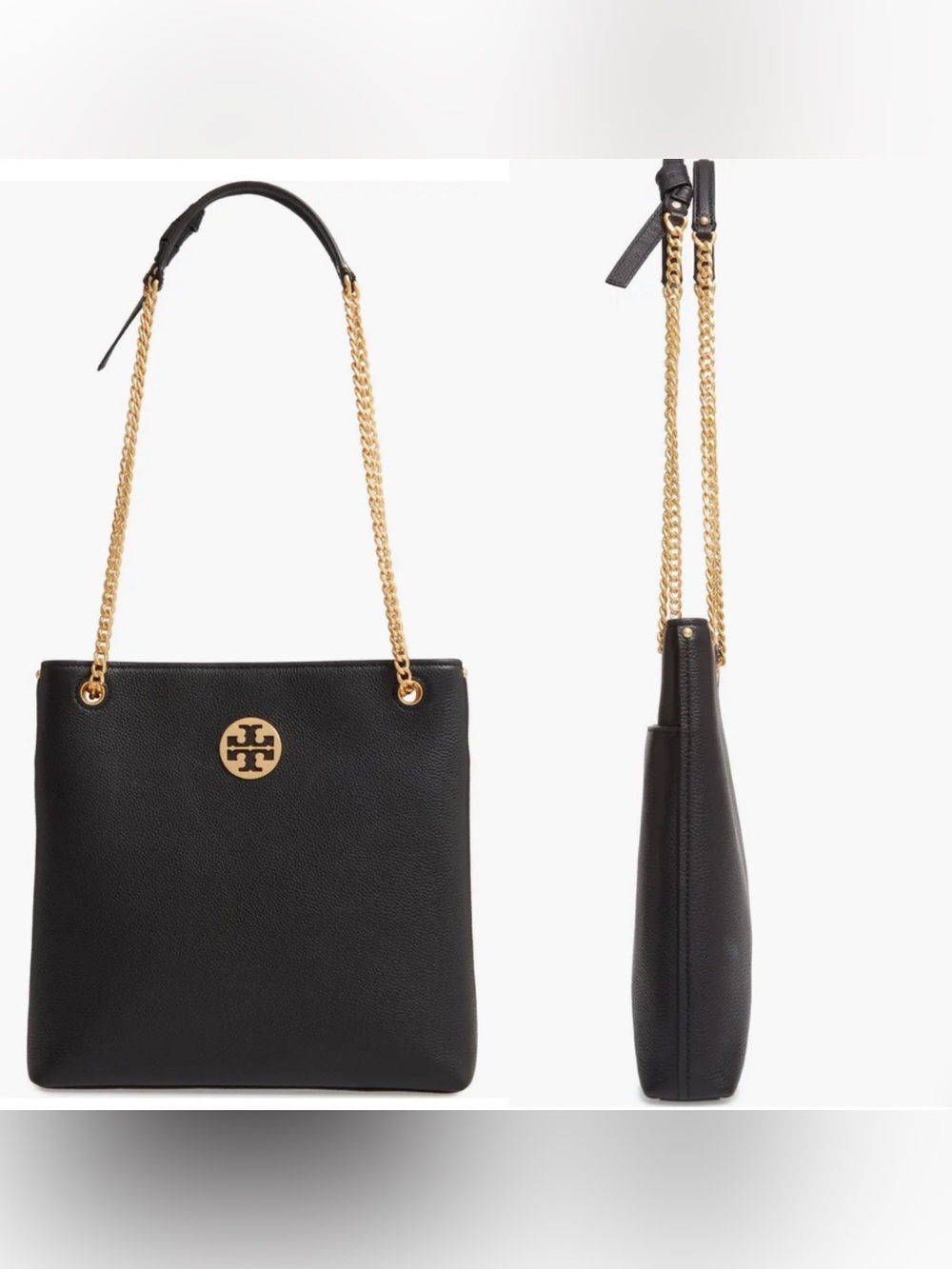 Tory Burch Black Pebble Leather Everly Convertible Swingpack Bag
